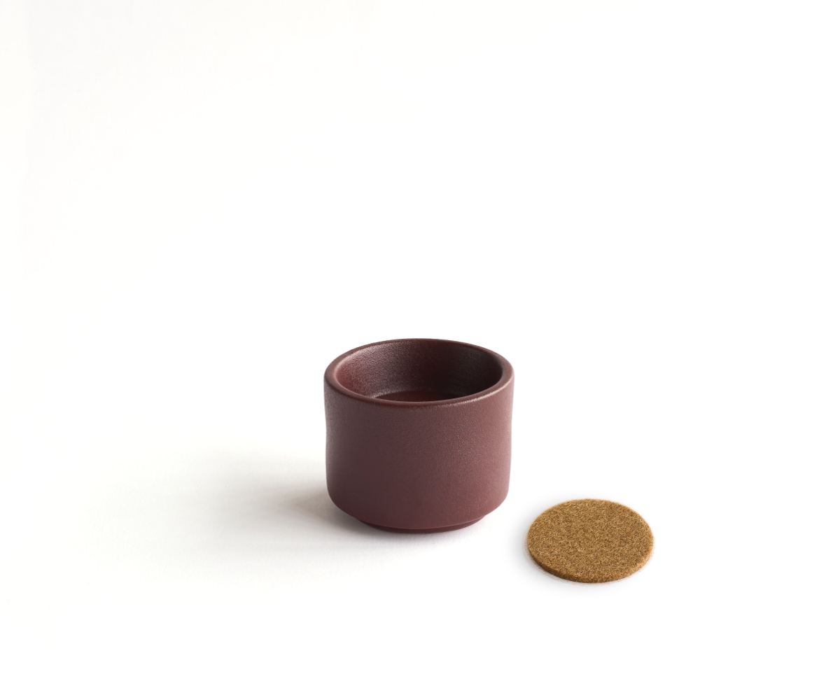 Helios mini urne met theelichthouder — roodbruin engobe 50 ml