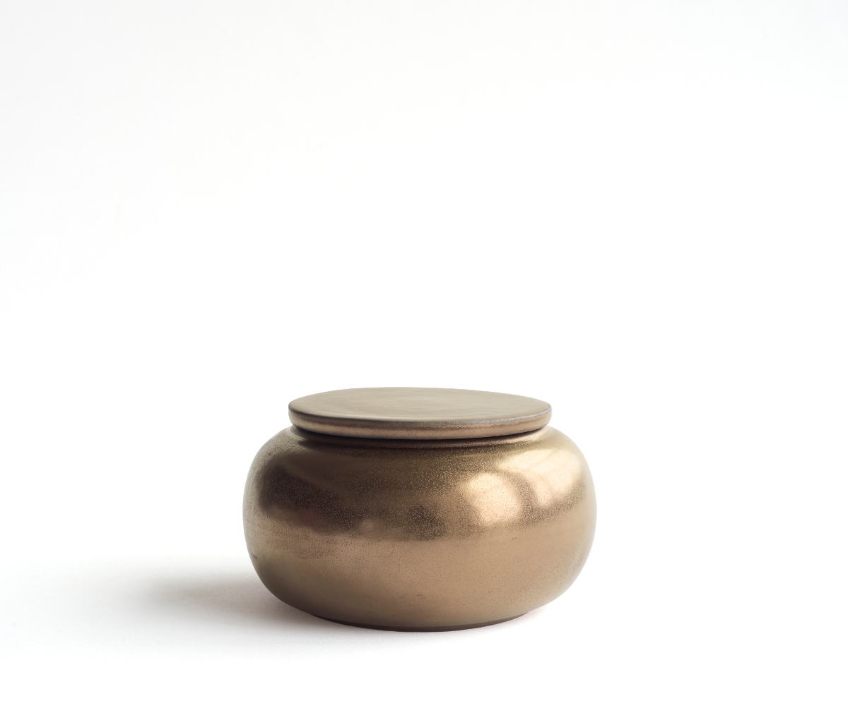 Seres mini urne — koperkleurig metallic keramiek 200 ml